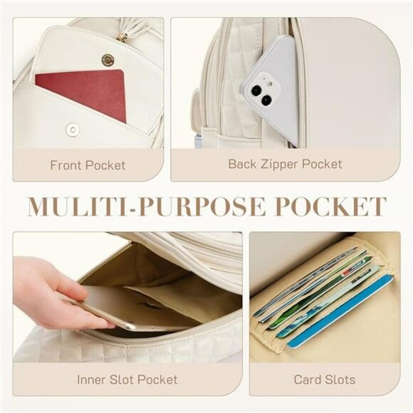 Missnine Sling Bag Crossbody Fanny Pack Quilted Chest Bag PU Leather Travel Purs - Picture 4 of 7